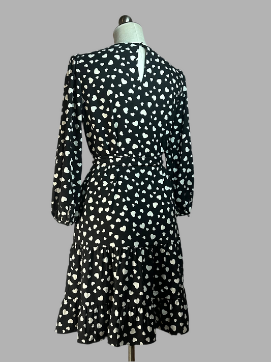 Kate Spade - Heart Pop Black and White Graphic Dress