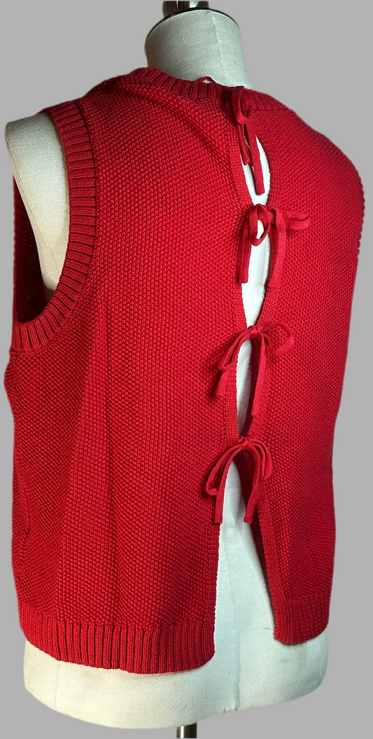 ICHI - Laced Back Textured Sweater Vest - BNWT