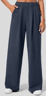 Halara - High Waisted Pocket Wide Leg Fleece Casual Pant