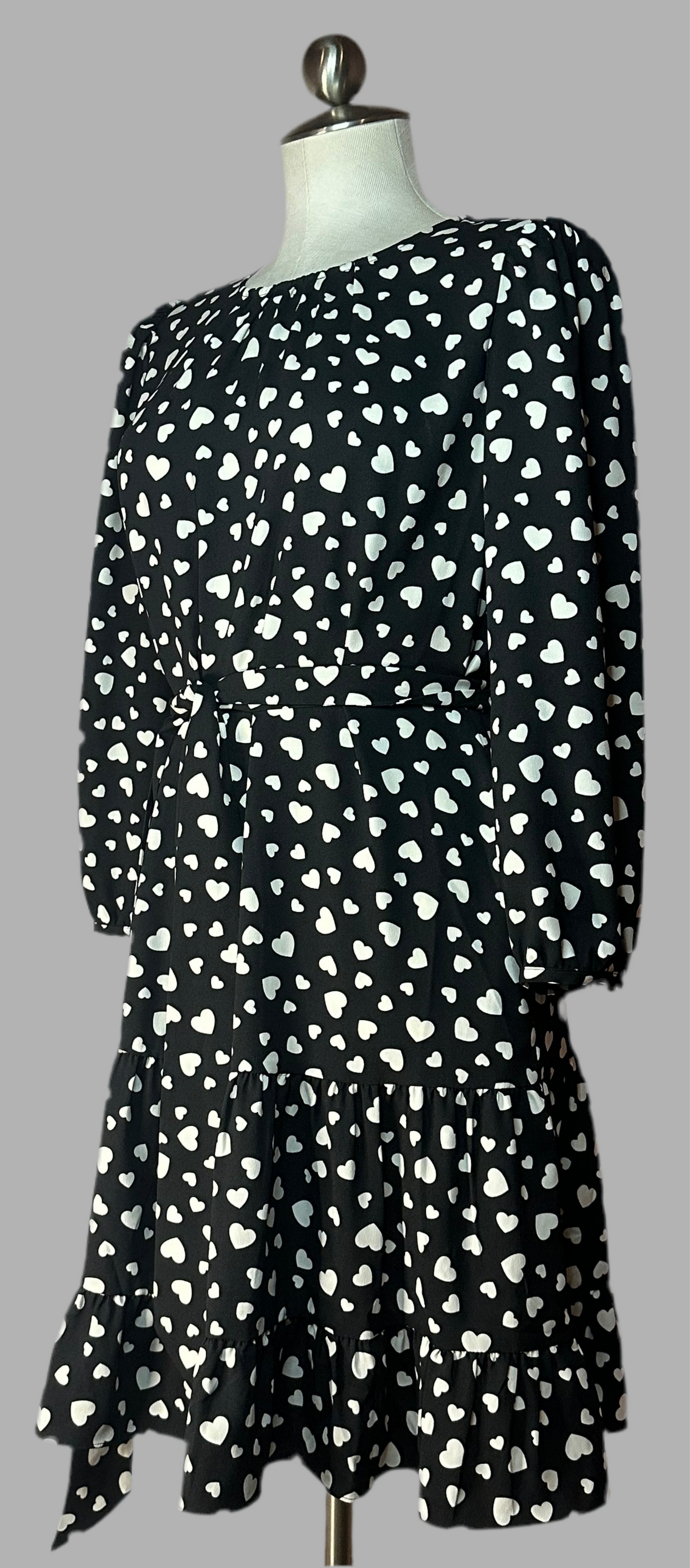 Kate Spade - Heart Pop Black and White Graphic Dress
