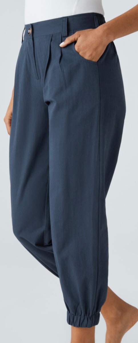 Halara - Mid Rise Zipper Pocket Casual Cotton Joggers