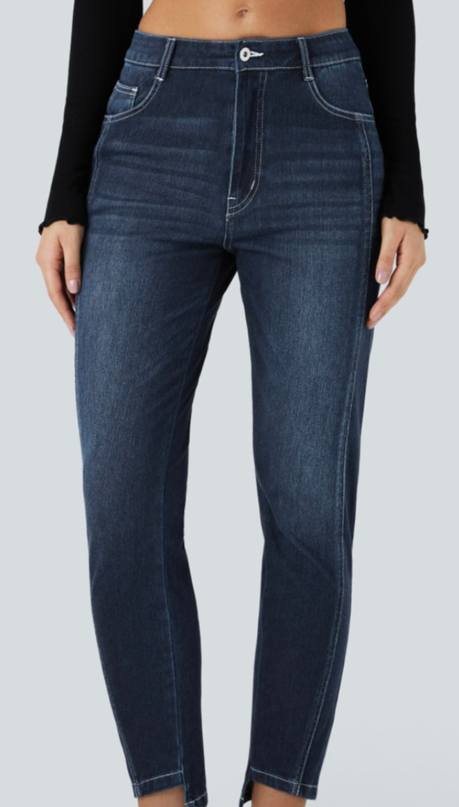 Halara - Flex Mid Low Rise Zipper Pocket Causal Skinny Jean