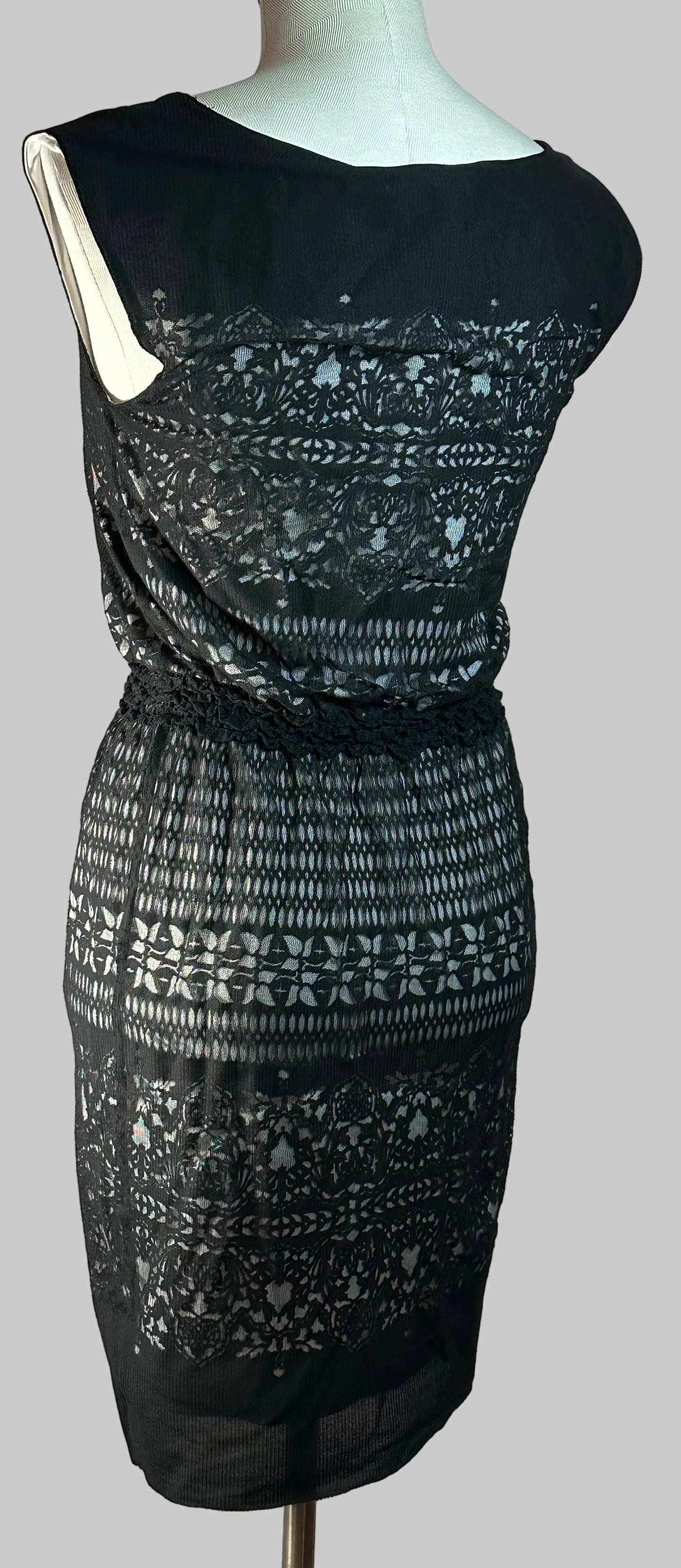 Max Studio - Black and White Sleeveless Dress - Size Small