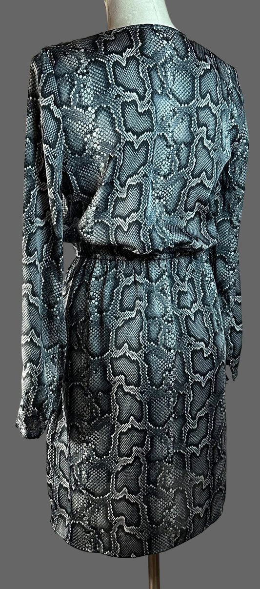Michael Kors - Snake Skin Grey Print Long Sleeve Dress - Size is 6