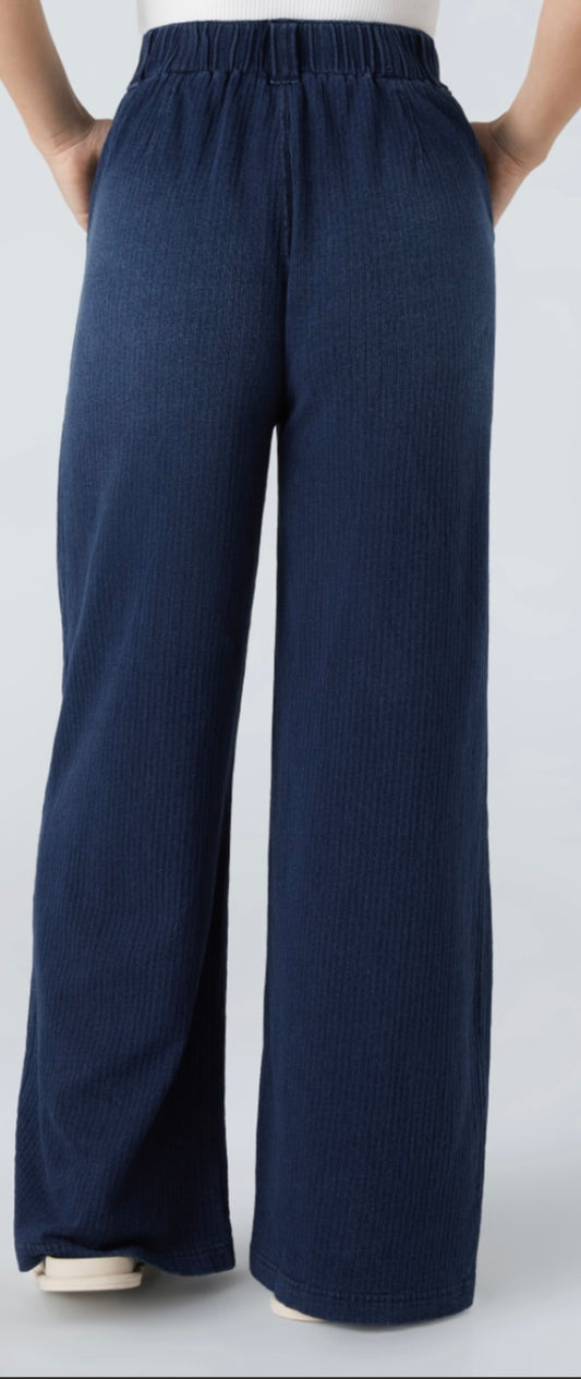 Halara - Flex Waisted Pocket Baggy Wide Leg Casual Jeans