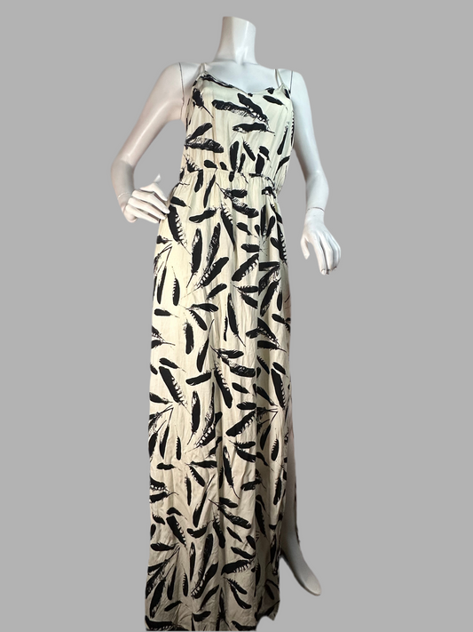 Bear Dance Long Feather Pattern Dress
