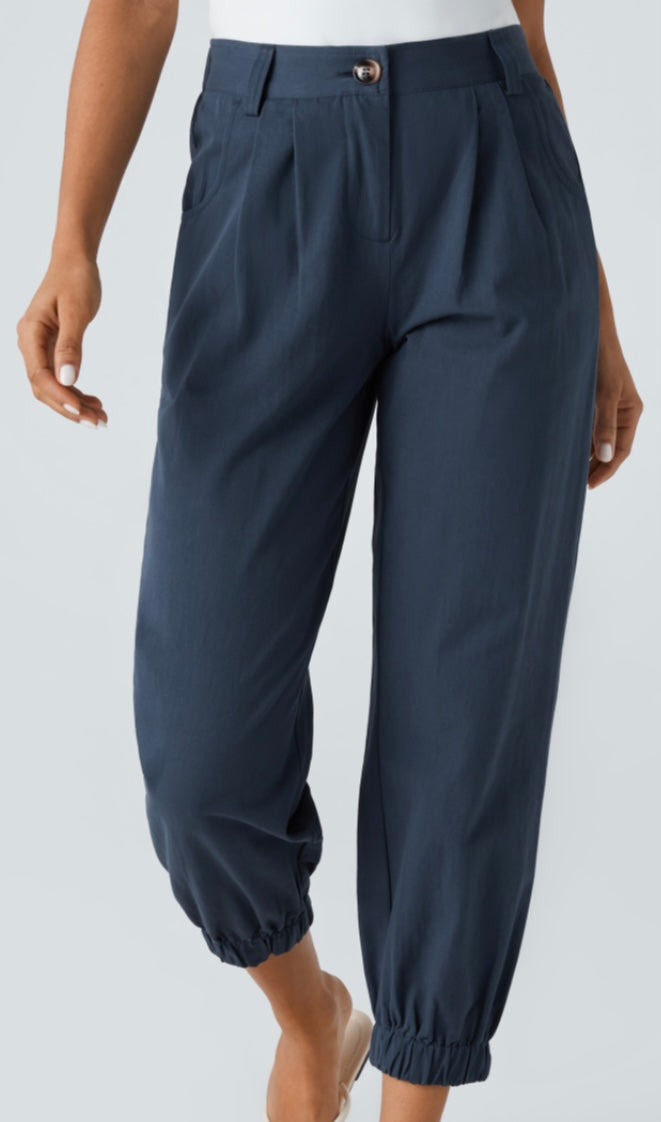 Halara - Mid Rise Zipper Pocket Casual Cotton Joggers