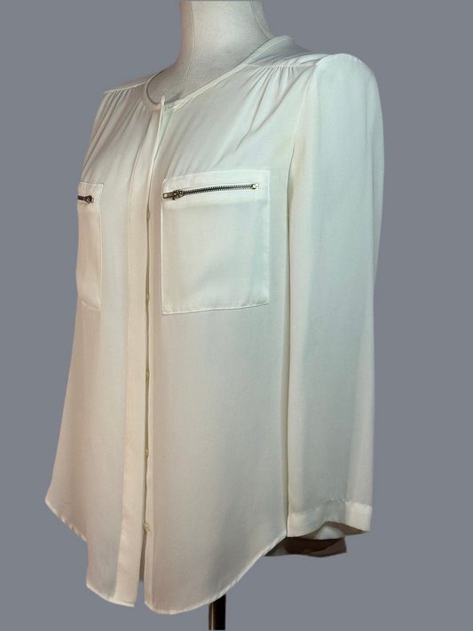 Nordstroms - Button up Sheer White Blouse