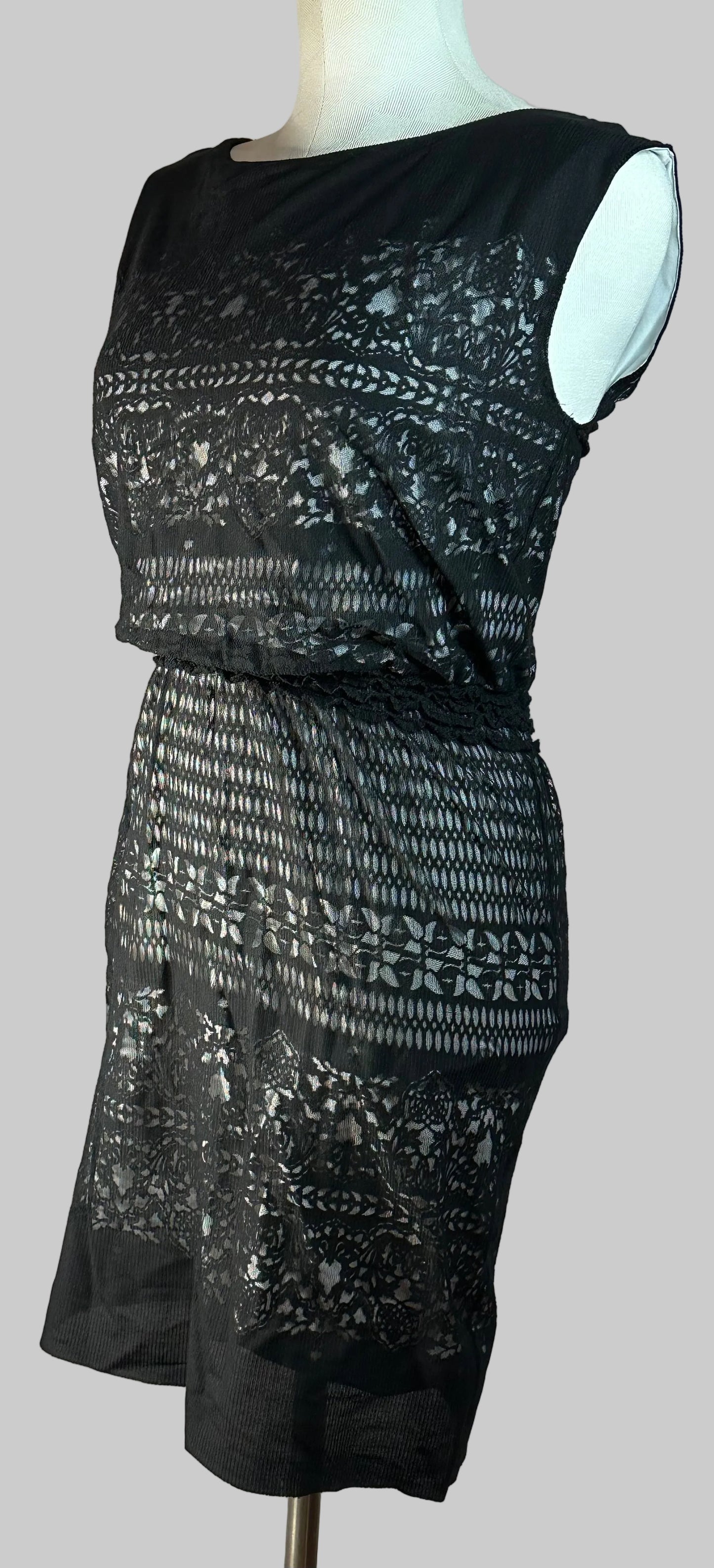 Max Studio - Black and White Sleeveless Dress - Size Small