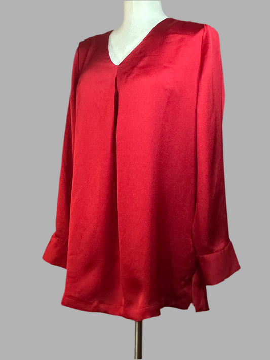 Chico’s - Red Long Sleeve No Button Blouse