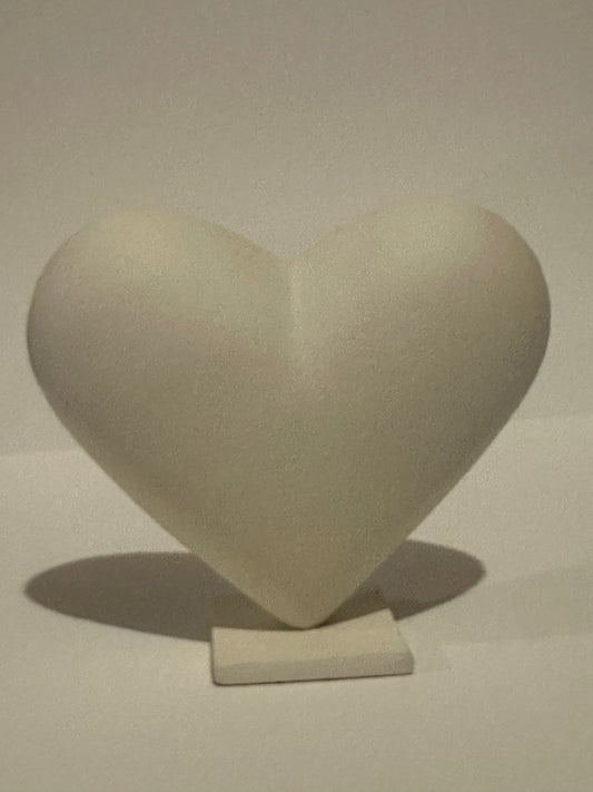 Indaba Home - Cast Aluminum Heart Statue Ivory