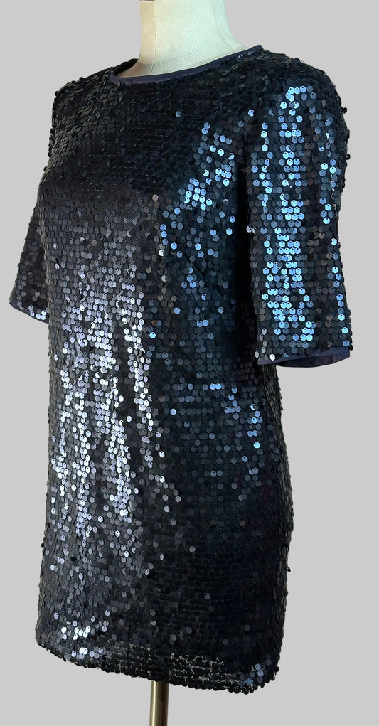 Rachel Roy - Sequin Deep Navy Blue Dress - Size Small (2)